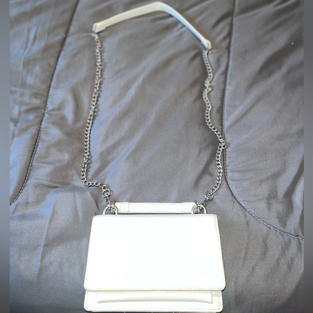 forever 21 white crossbody faux leather purse